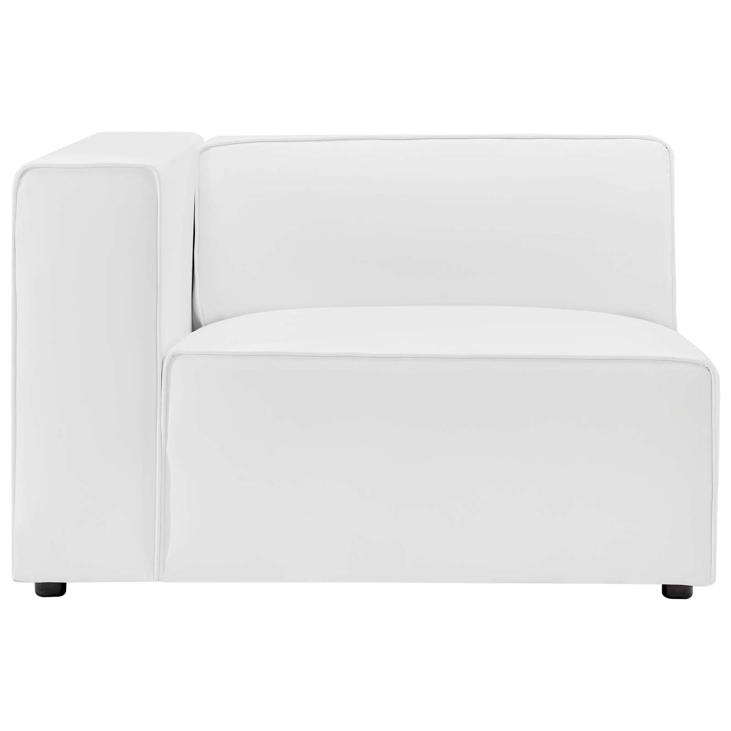 Mingle Vegan Leather Left-Arm Chair, Faux Vegan Leather, White, 20327