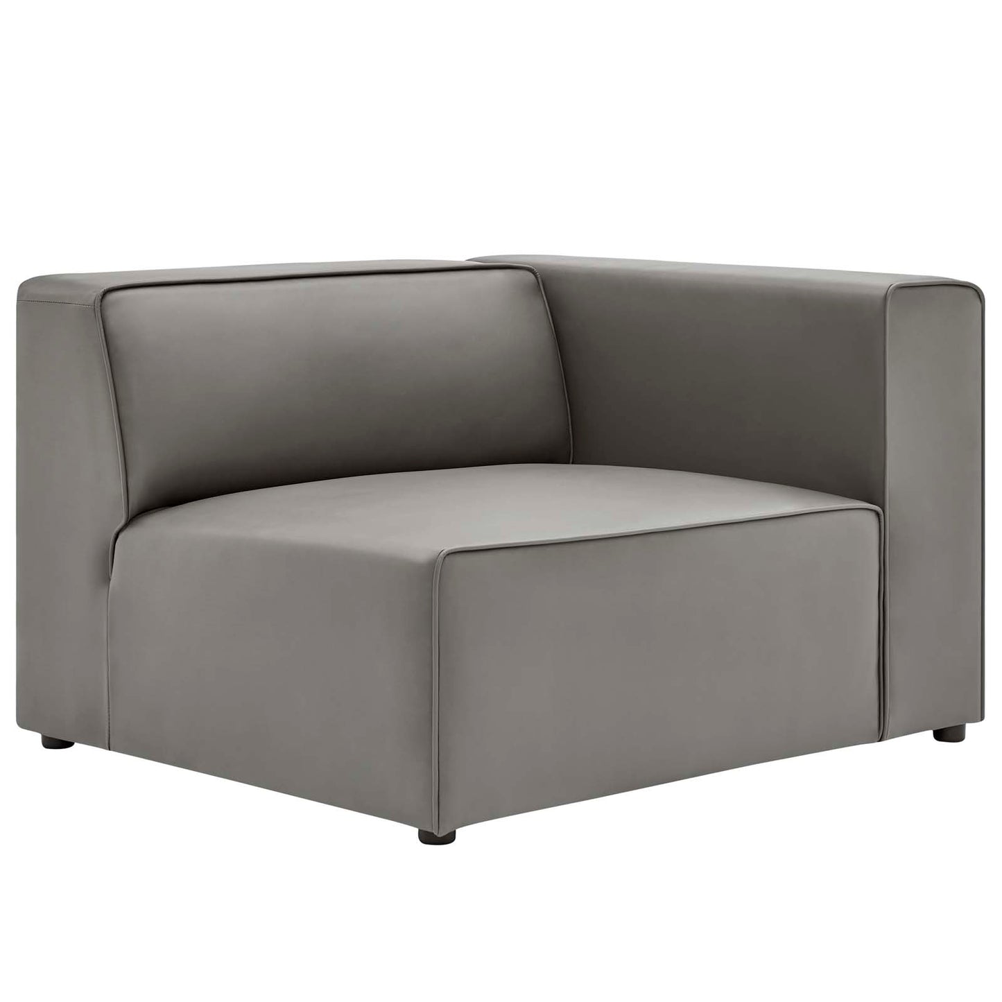 Mingle Vegan Leather Right-Arm Chair, Faux Vegan Leather, Grey Gray, 20328