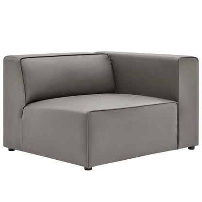 Mingle Vegan Leather Right-Arm Chair, Faux Vegan Leather, Grey Gray, 20328