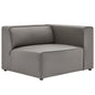 Mingle Vegan Leather Right-Arm Chair, Faux Vegan Leather, Grey Gray, 20328