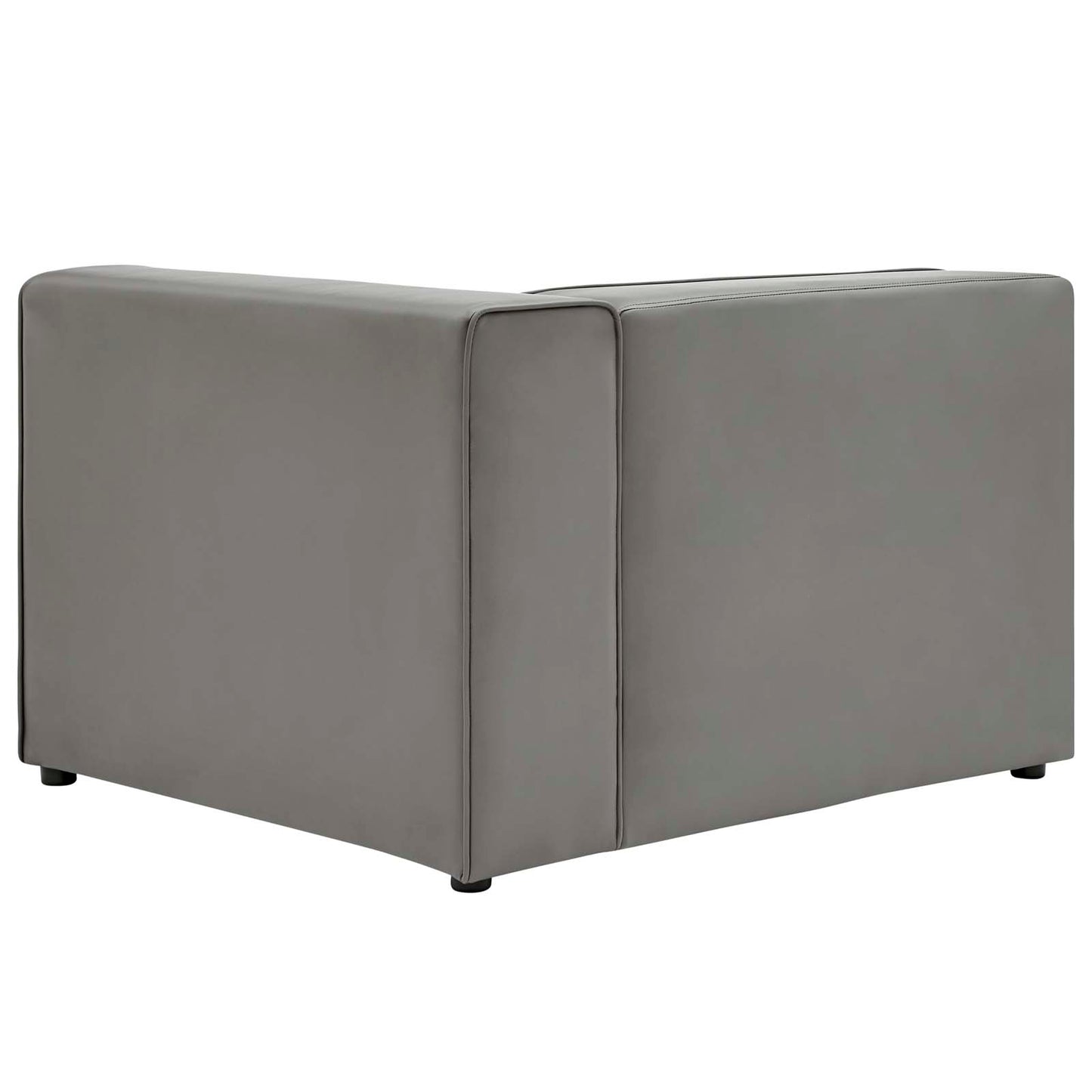 Mingle Vegan Leather Right-Arm Chair, Faux Vegan Leather, Grey Gray, 20328