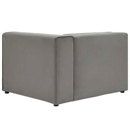 Mingle Vegan Leather Right-Arm Chair, Faux Vegan Leather, Grey Gray, 20328