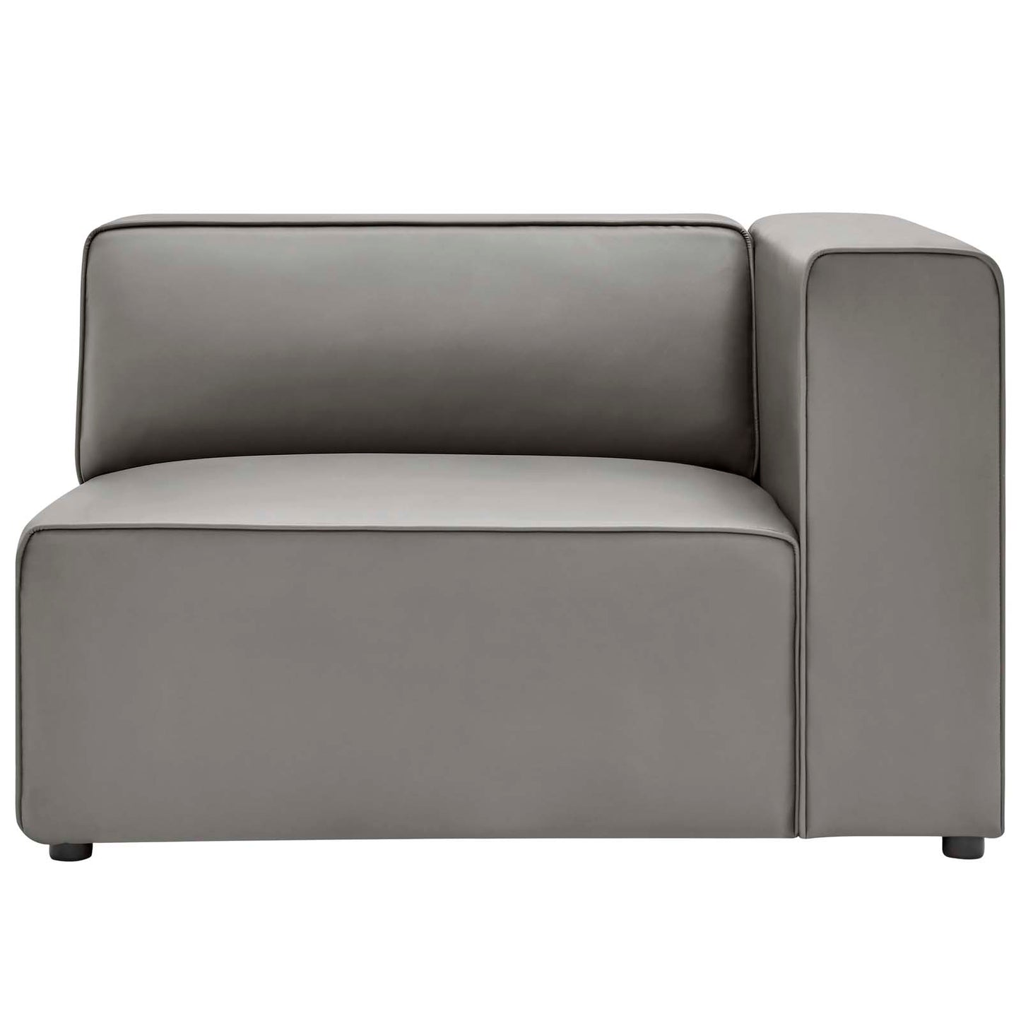 Mingle Vegan Leather Right-Arm Chair, Faux Vegan Leather, Grey Gray, 20328