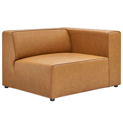 Mingle Vegan Leather Right-Arm Chair, Faux Vegan Leather, Tan, 20329