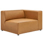 Mingle Vegan Leather Right-Arm Chair, Faux Vegan Leather, Tan, 20329