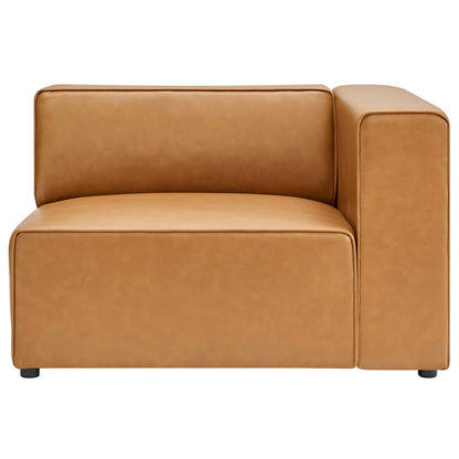 Mingle Vegan Leather Right-Arm Chair, Faux Vegan Leather, Tan, 20329