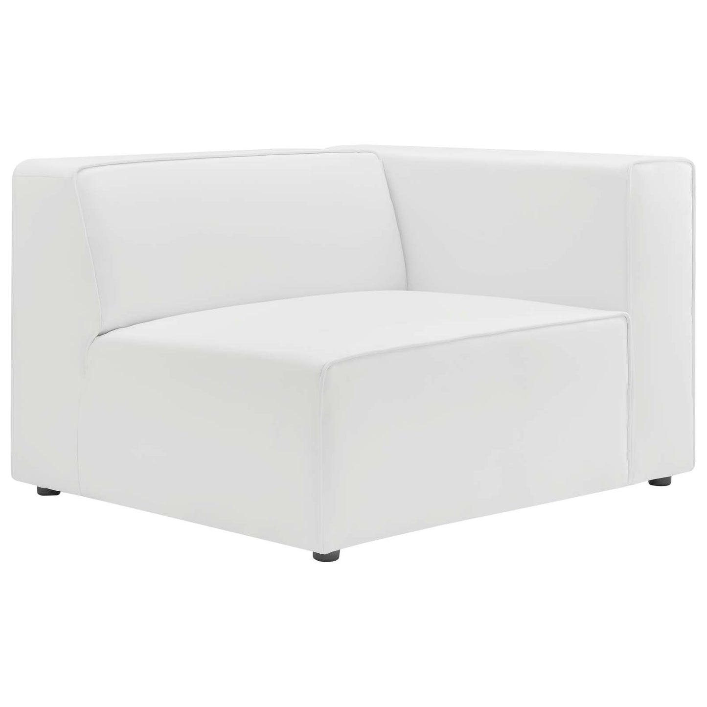 Mingle Vegan Leather Right-Arm Chair, Faux Vegan Leather, White, 20330