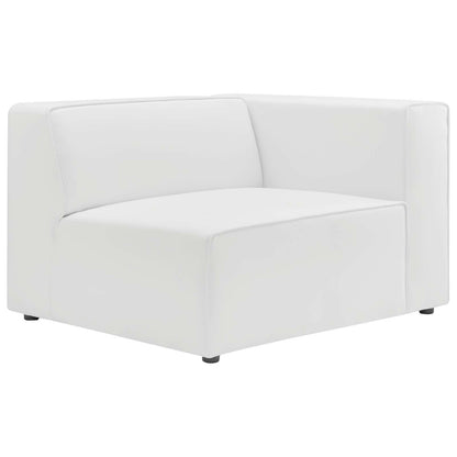 Mingle Vegan Leather Right-Arm Chair, Faux Vegan Leather, White, 20330