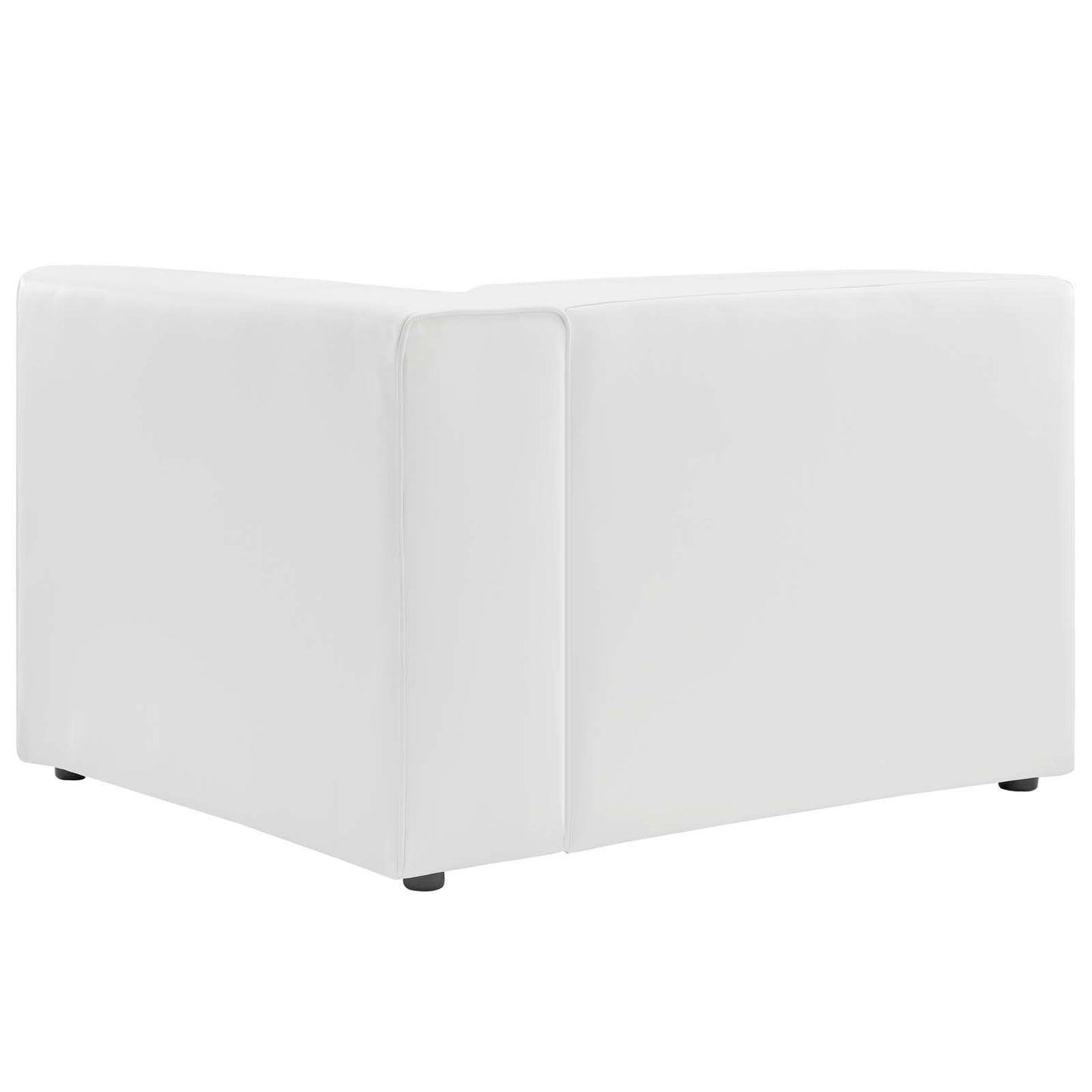 Mingle Vegan Leather Right-Arm Chair, Faux Vegan Leather, White, 20330