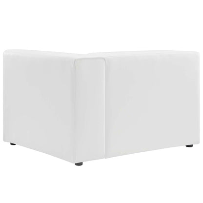 Mingle Vegan Leather Right-Arm Chair, Faux Vegan Leather, White, 20330