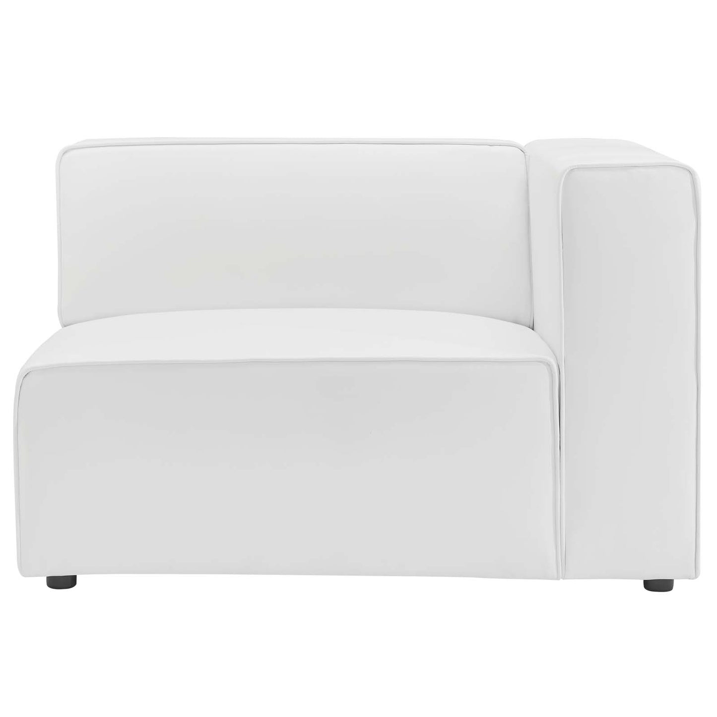 Mingle Vegan Leather Right-Arm Chair, Faux Vegan Leather, White, 20330