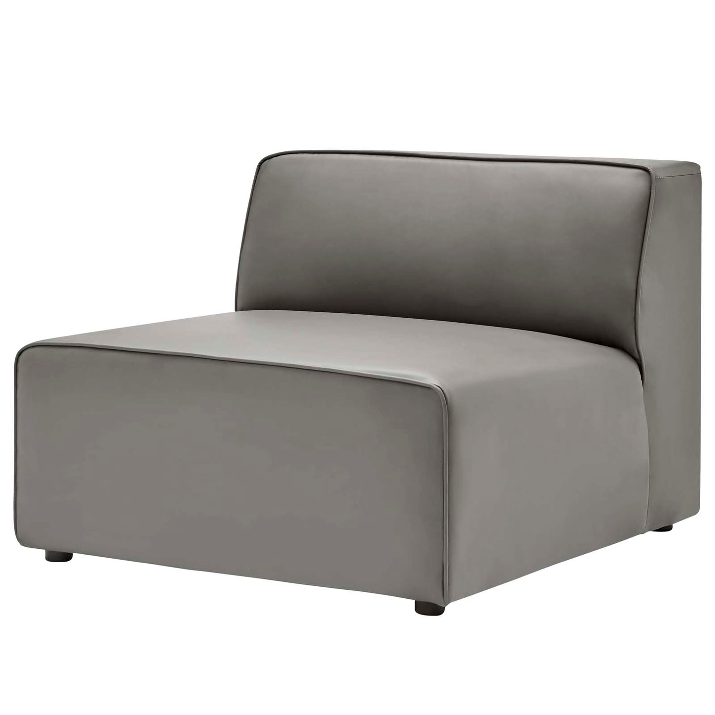Mingle Vegan Leather Armless Chair, Faux Vegan Leather, Grey Gray, 20331