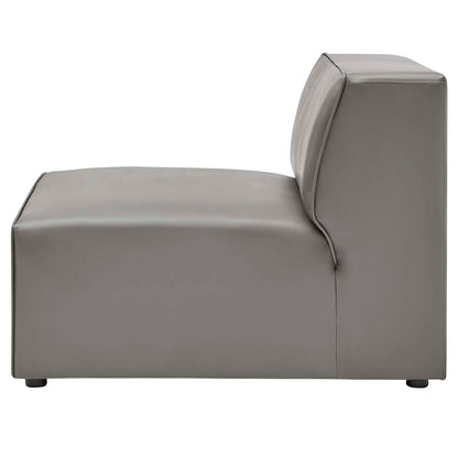 Mingle Vegan Leather Armless Chair, Faux Vegan Leather, Grey Gray, 20331