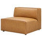 Mingle Vegan Leather Armless Chair, Faux Vegan Leather, Tan, 20332