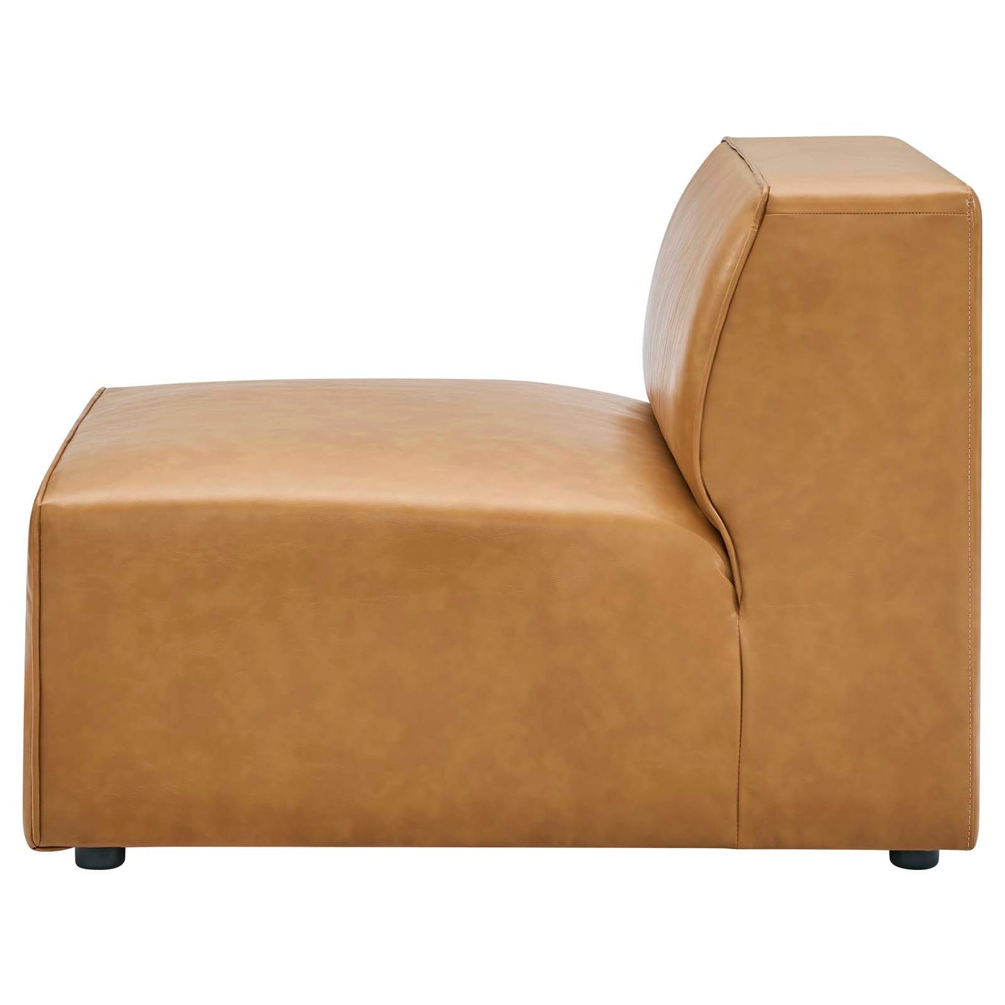 Mingle Vegan Leather Armless Chair, Faux Vegan Leather, Tan, 20332