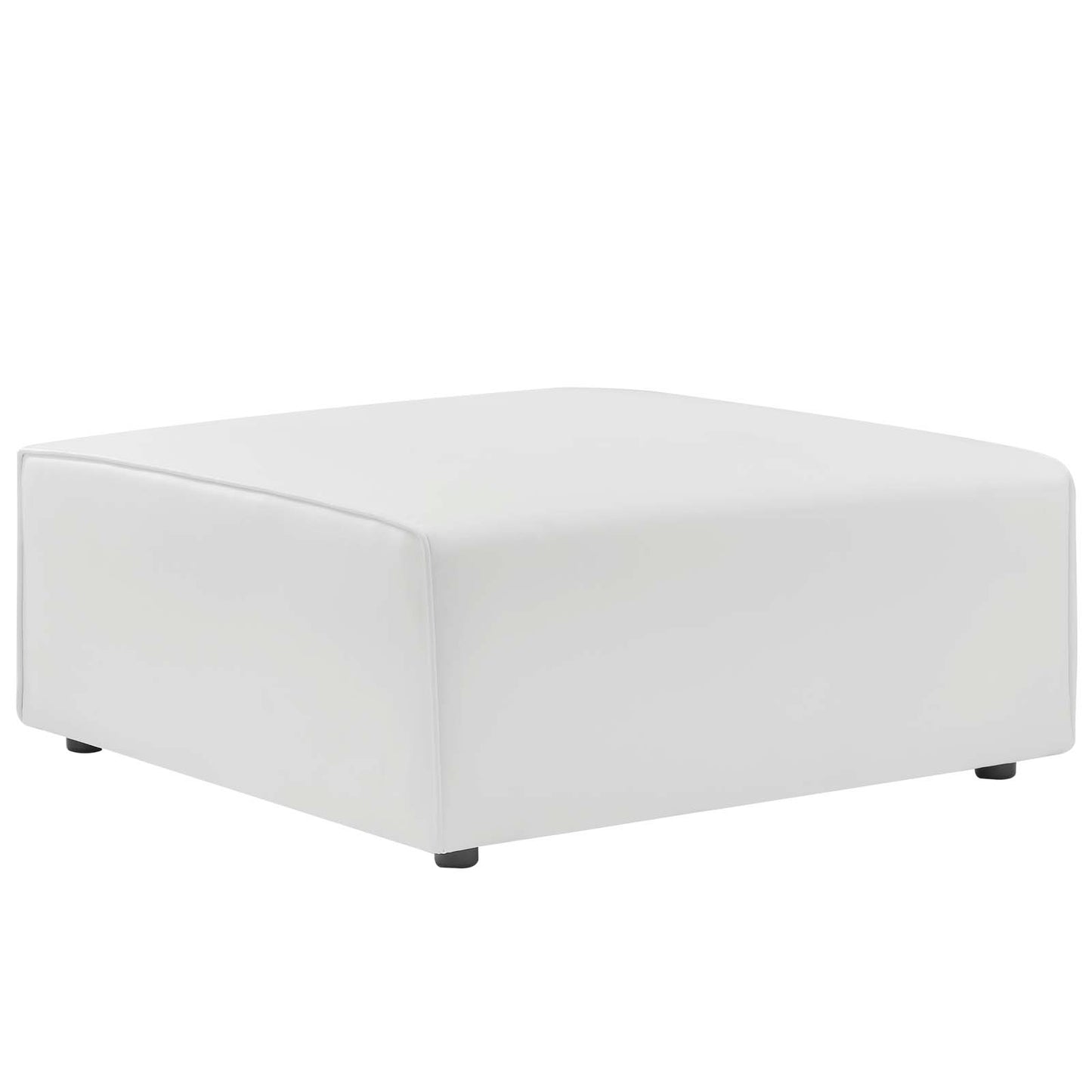 Mingle Performance Velvet Ottoman, Velvet, White, 20336