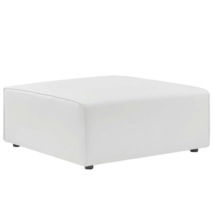 Mingle Performance Velvet Ottoman, Velvet, White, 20336