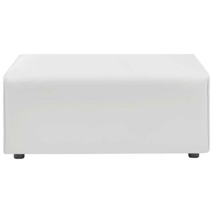 Mingle Performance Velvet Ottoman, Velvet, White, 20336