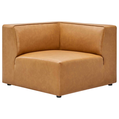 Mingle Vegan Leather Corner Chair, Faux Vegan Leather, Tan, 20338