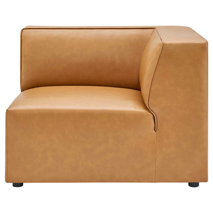 Mingle Vegan Leather Corner Chair, Faux Vegan Leather, Tan, 20338