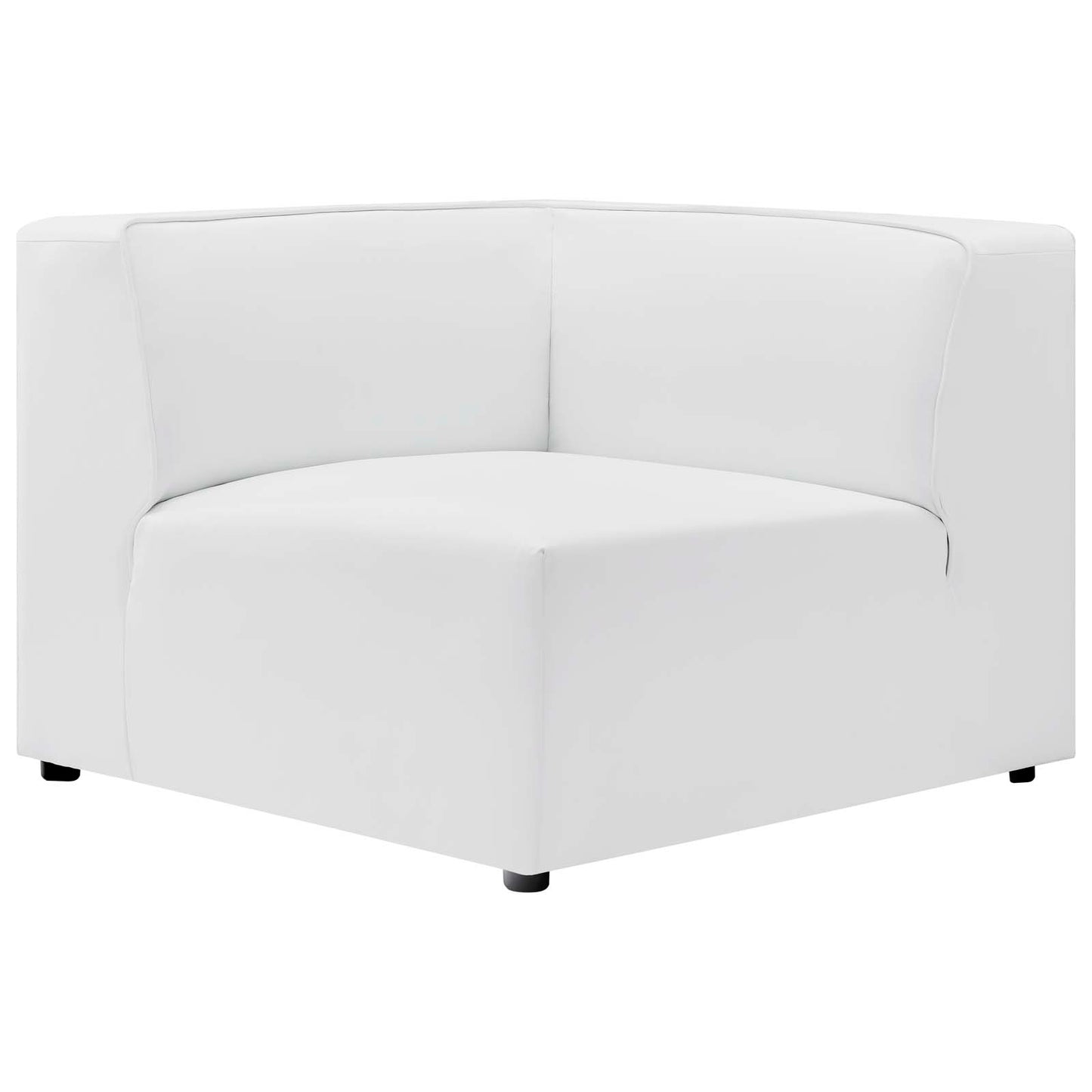 Mingle Vegan Leather Corner Chair, Faux Vegan Leather, White, 20339