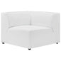 Mingle Vegan Leather Corner Chair, Faux Vegan Leather, White, 20339