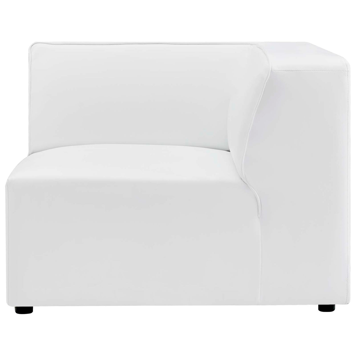 Mingle Vegan Leather Corner Chair, Faux Vegan Leather, White, 20339