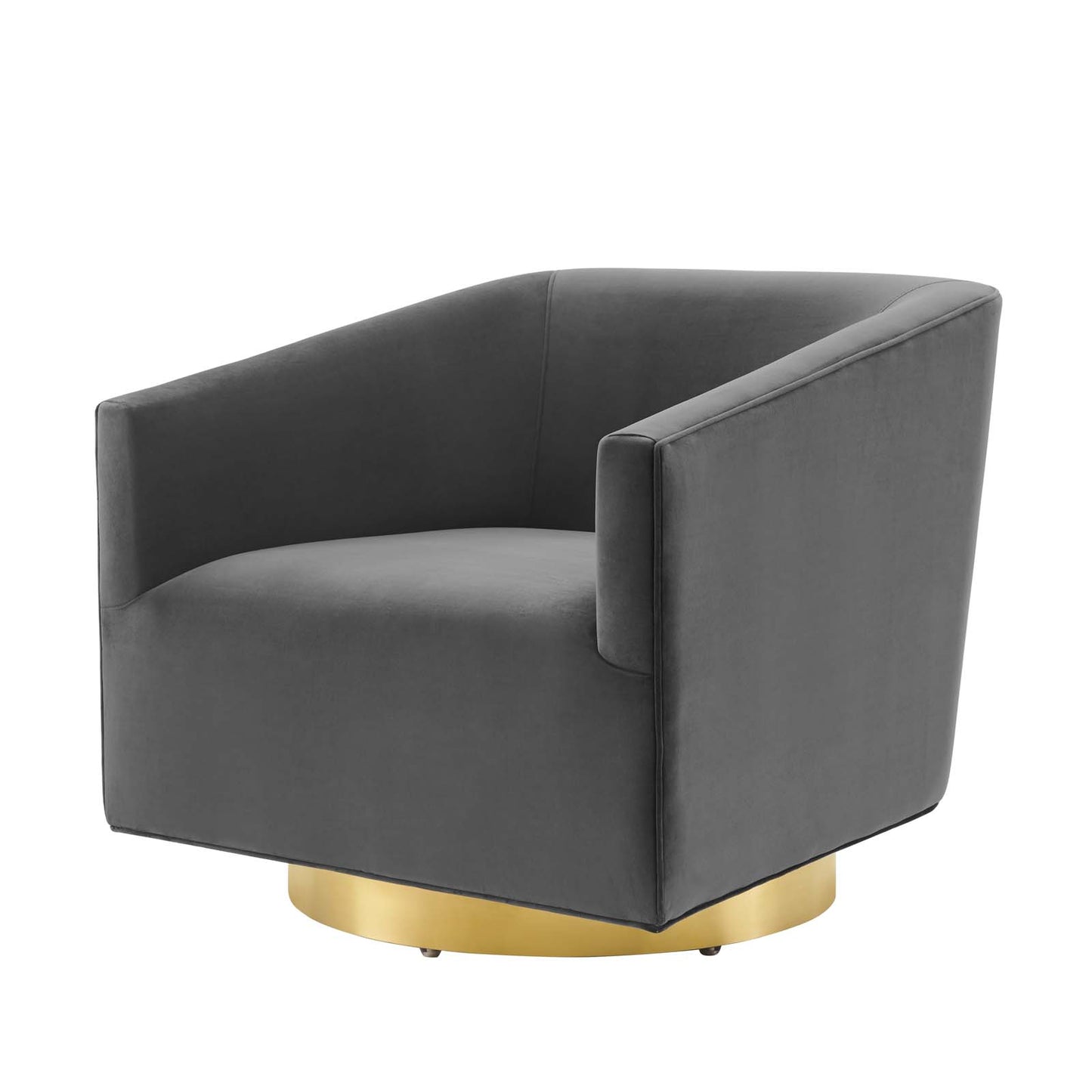 Twist Accent Lounge Performance Velvet Swivel Chair, Velvet, Gold Grey Gray, 20340