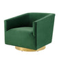 Twist Accent Lounge Performance Velvet Swivel Chair, Velvet, Gold Green, 20341