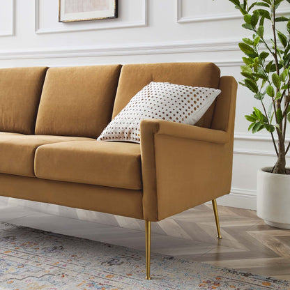 Chesapeake Performance Velvet Sofa, Velvet, Gold Brown, 20344