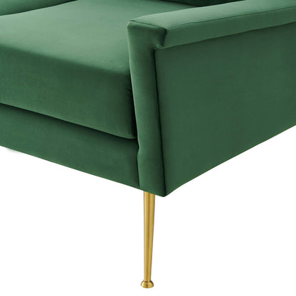 Chesapeake Performance Velvet Sofa, Velvet, Gold Green, 20345