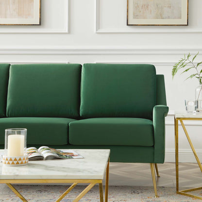 Chesapeake Performance Velvet Sofa, Velvet, Gold Green, 20345