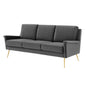 Chesapeake Performance Velvet Sofa, Velvet, Gold Grey Gray, 20346