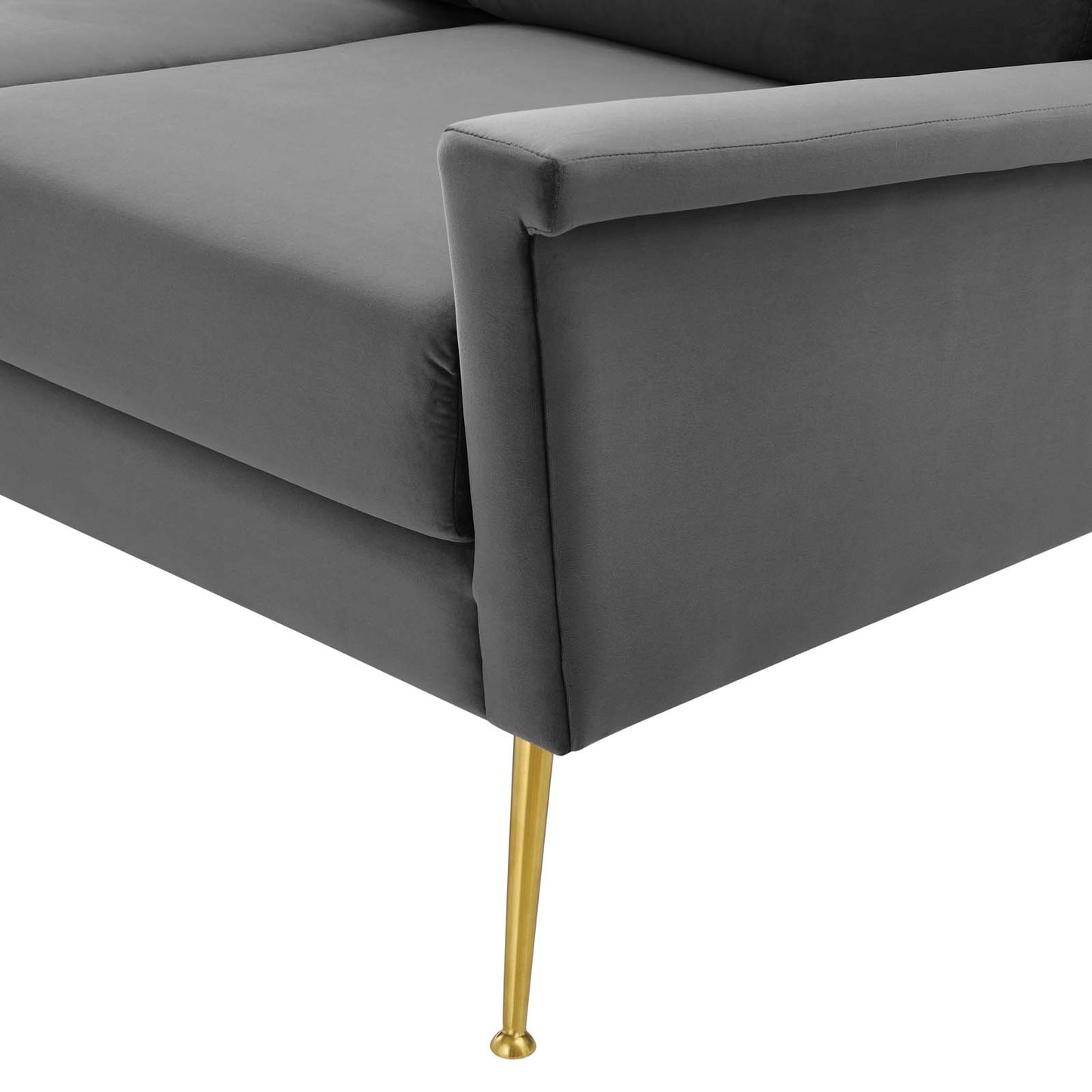 Chesapeake Performance Velvet Sofa, Velvet, Gold Grey Gray, 20346
