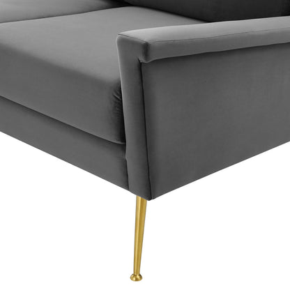 Chesapeake Performance Velvet Sofa, Velvet, Gold Grey Gray, 20346