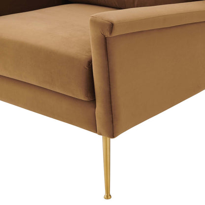 Chesapeake Performance Velvet Armchair, Velvet, Gold Brown, 20353