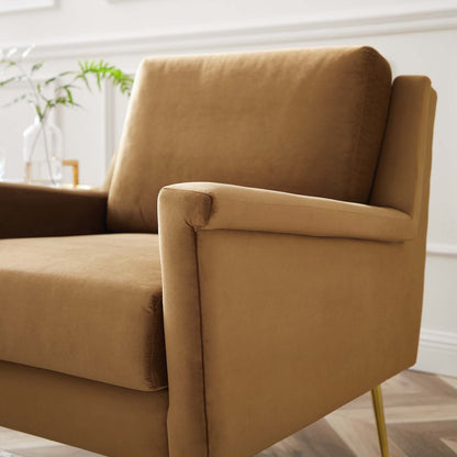 Chesapeake Performance Velvet Armchair, Velvet, Gold Brown, 20353
