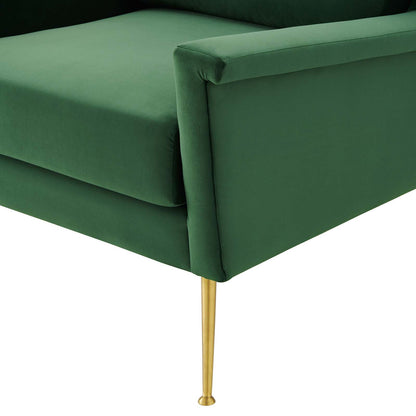 Chesapeake Performance Velvet Armchair, Velvet, Gold Green, 20354
