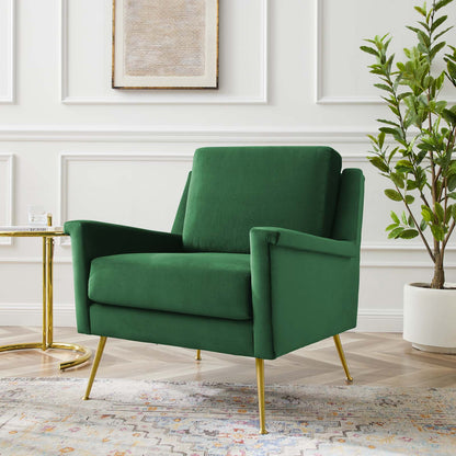Chesapeake Performance Velvet Armchair, Velvet, Gold Green, 20354