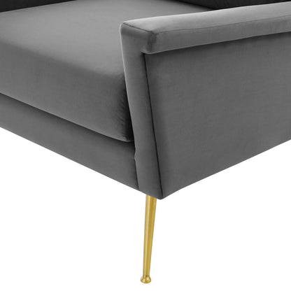 Chesapeake Performance Velvet Armchair, Velvet, Gold Grey Gray, 20355