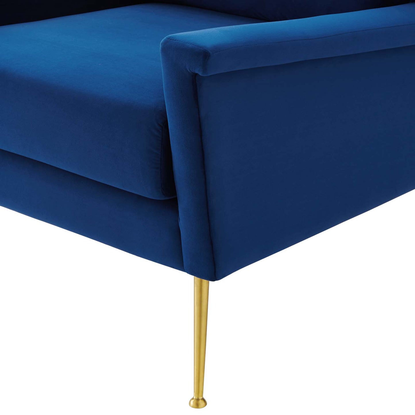 Chesapeake Performance Velvet Armchair, Velvet, Gold Blue Navy, 20356