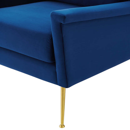 Chesapeake Performance Velvet Armchair, Velvet, Gold Blue Navy, 20356