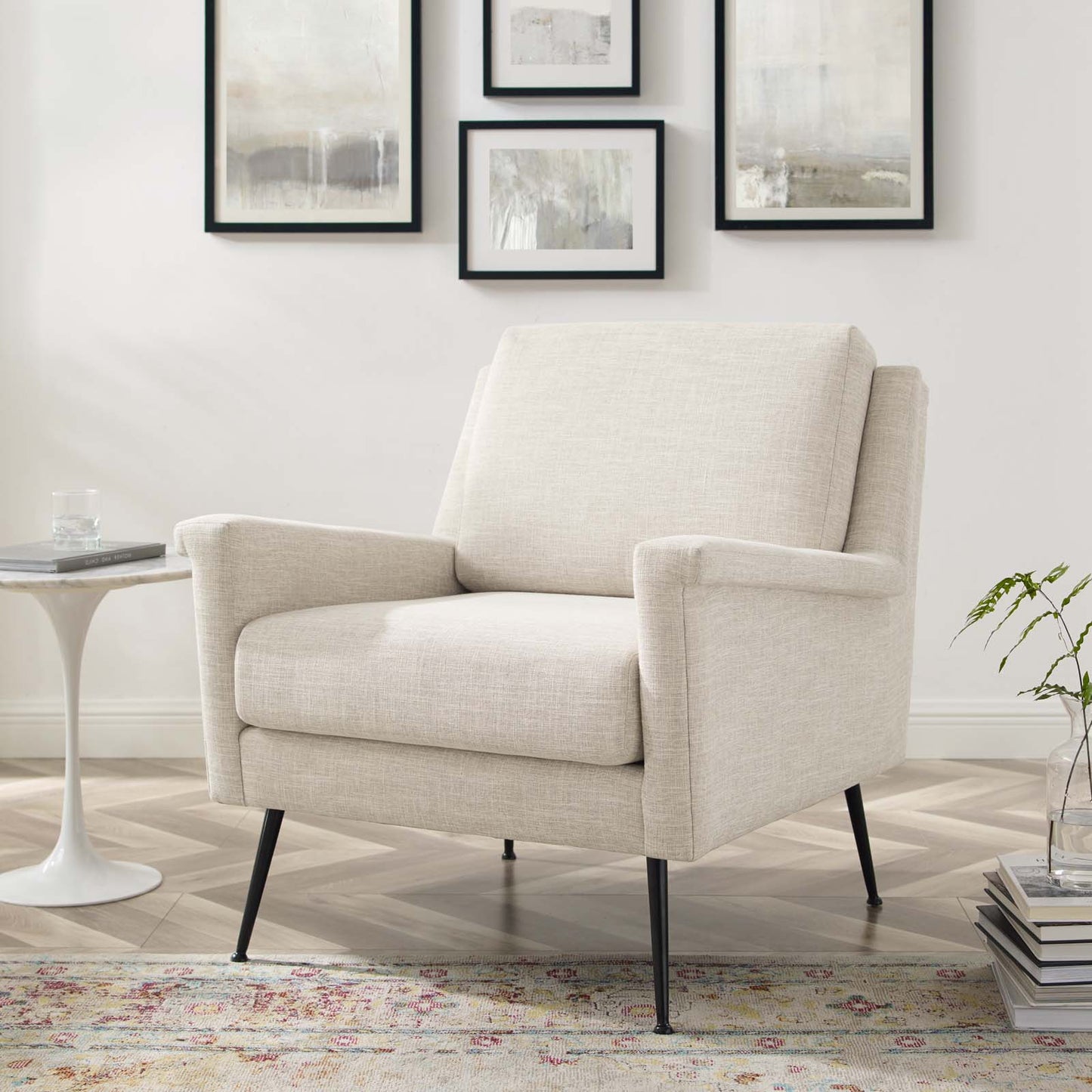 Chesapeake Fabric Armchair, Fabric, Black Beige, 20358