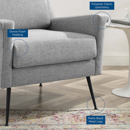 Chesapeake Fabric Armchair, Fabric, Black Grey Gray, 20359
