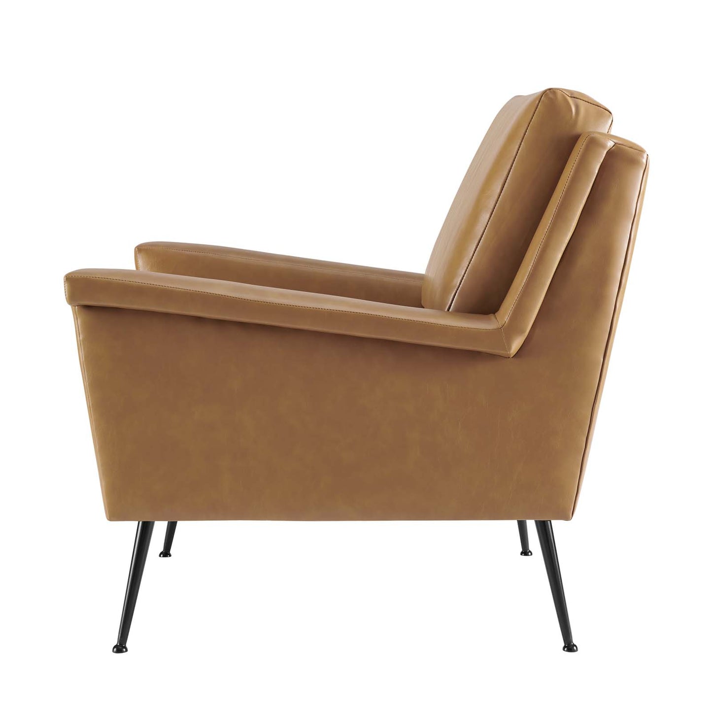 Chesapeake Vegan Leather Armchair, Faux Vegan Leather, Black Tan, 20361