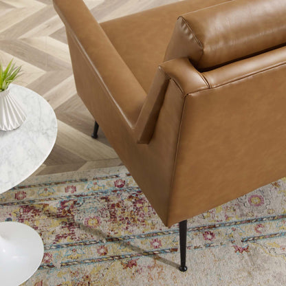 Chesapeake Vegan Leather Armchair, Faux Vegan Leather, Black Tan, 20361
