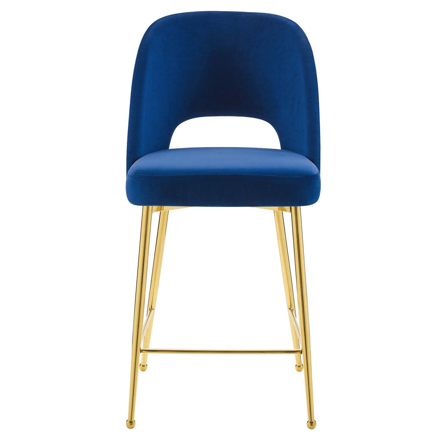 Rouse Performance Velvet Counter Stool, Velvet, Metal Steel, Blue Navy, 20386