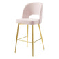 Rouse Performance Velvet Bar Stool, Velvet, Metal Steel, Pink, 20391