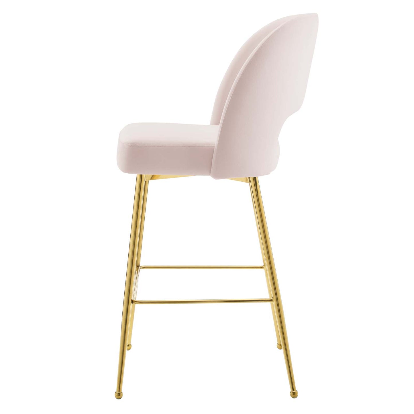 Rouse Performance Velvet Bar Stool, Velvet, Metal Steel, Pink, 20391