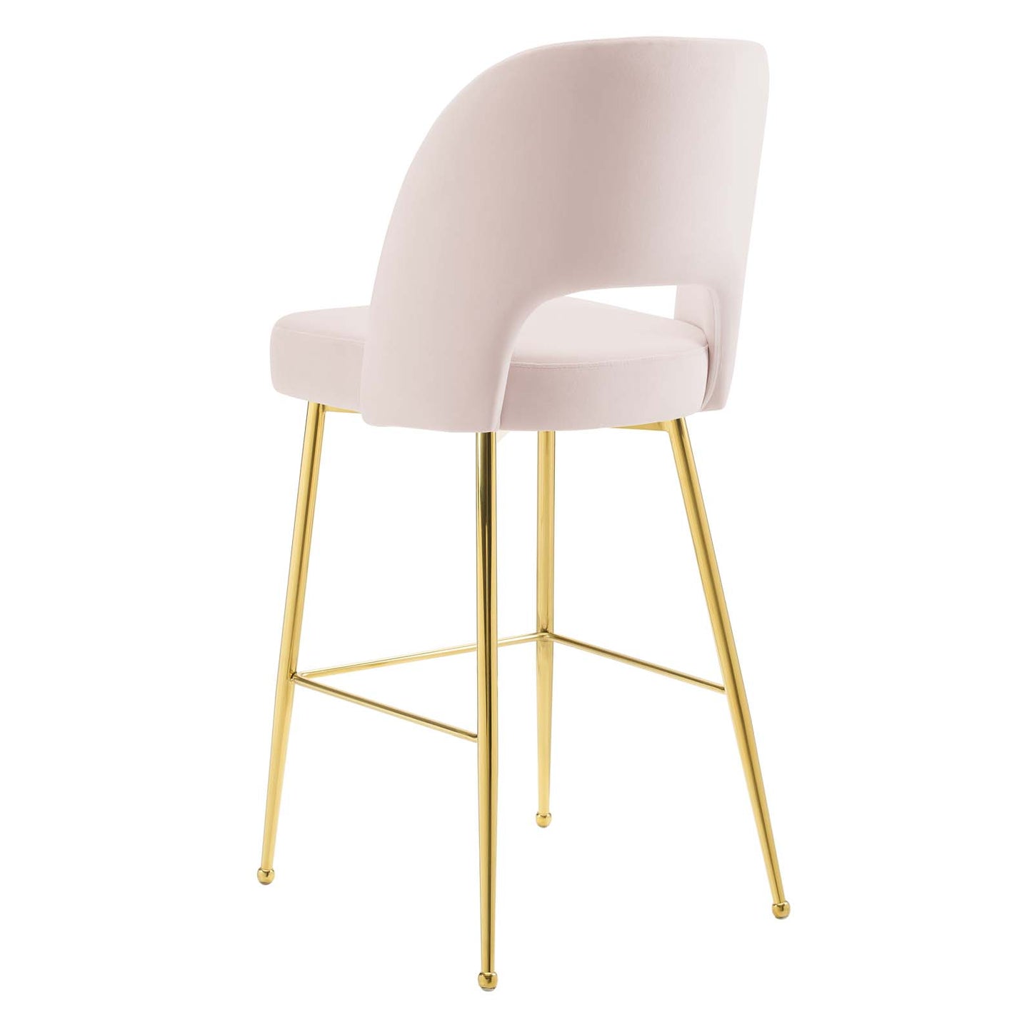 Rouse Performance Velvet Bar Stool, Velvet, Metal Steel, Pink, 20391